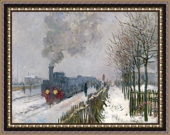 Claude Monet Train in the Snow or The Locomotive Framed Print