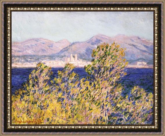 Claude Monet View of the Cap dAntibes with the Mistral Blowing Framed Painting