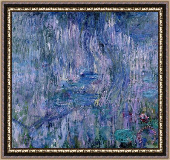 Claude Monet Waterlilies And Reflections Of A Willow Tree Framed Print