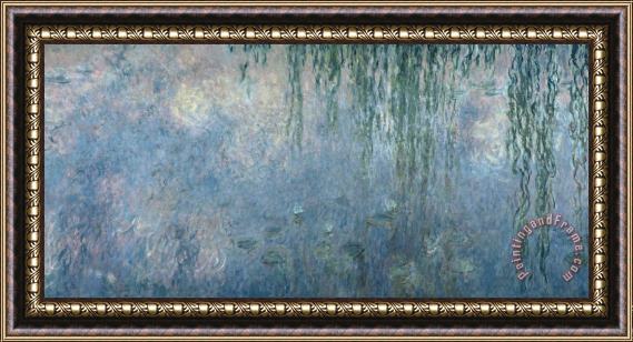 Claude Monet Waterlilies Morning With Weeping Willows Framed Print