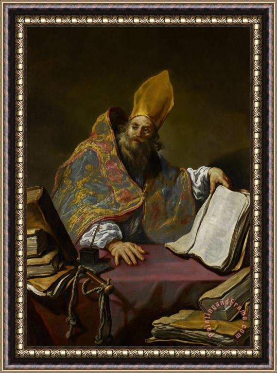 Claude Vignon Saint Ambrose Framed Print