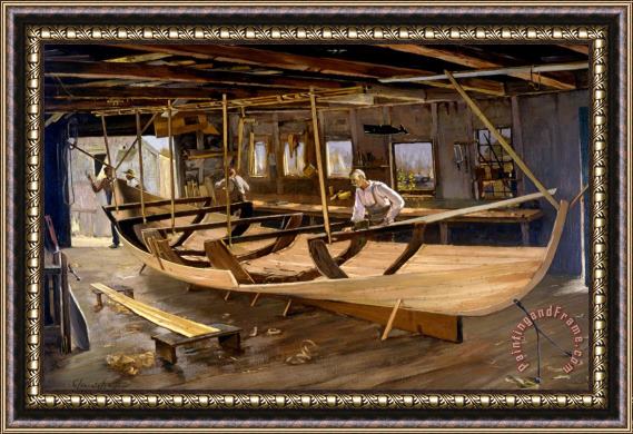 Clement Nye Swift Leonard's Boat Shop Framed Print