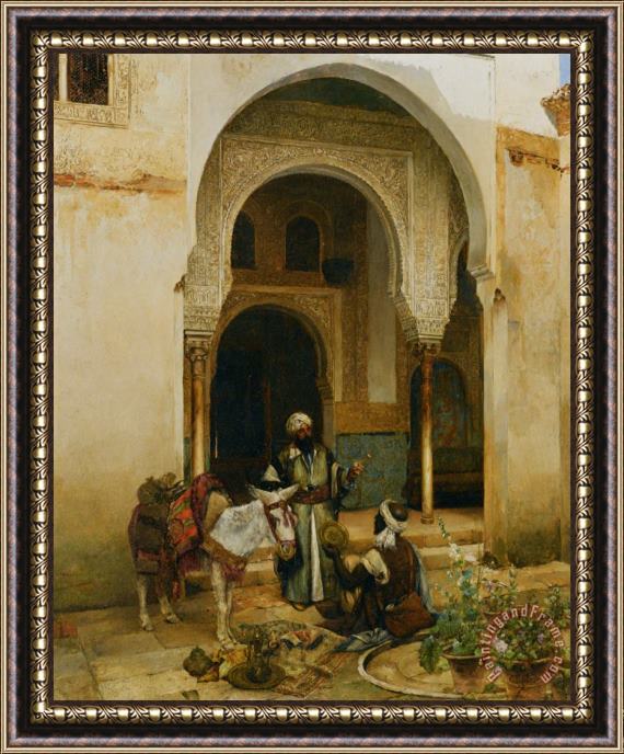 Clement Pujol De Guastavino An Arab Merchant Framed Painting