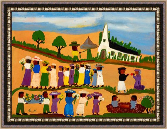 Clementine Hunter Funeral Framed Painting