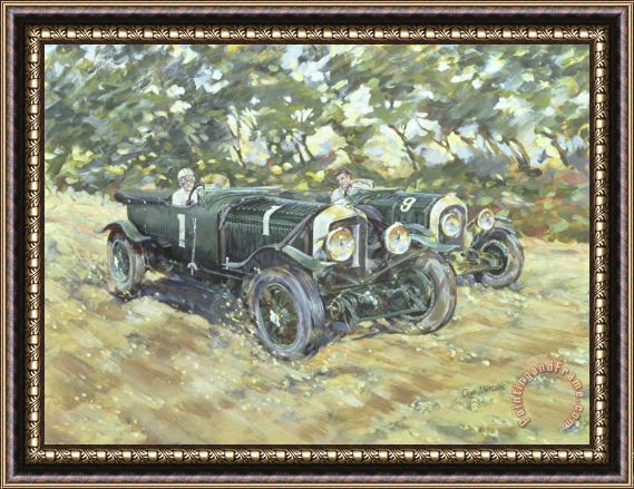 Clive Metcalfe 1929 Le Mans Winning Bentleys Framed Painting