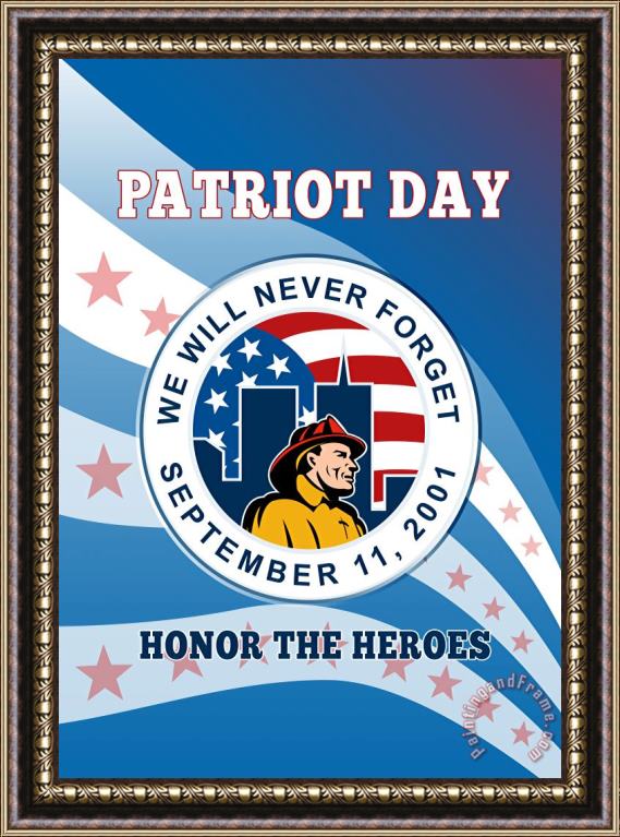 Collection 10 American Patriot Day Remember 911 Poster Greeting Card Framed Print