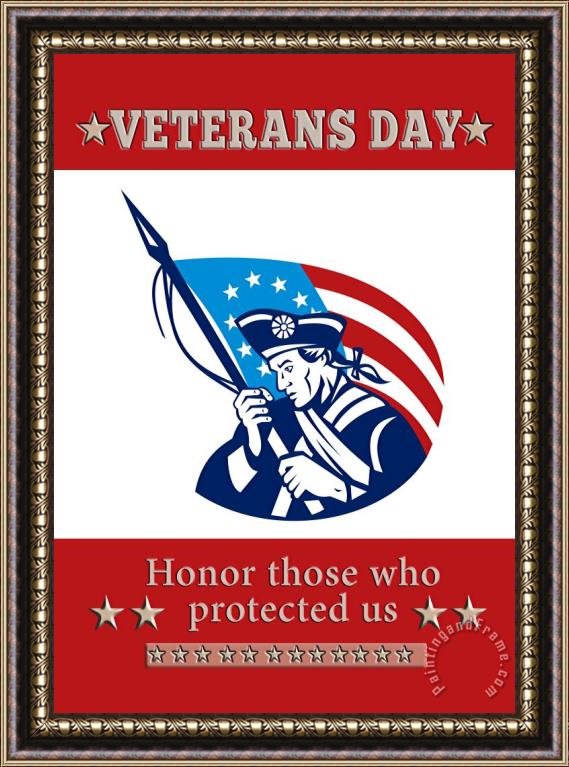 Collection 10 American Patriot Veterans Day Poster Greeting Card Framed Print