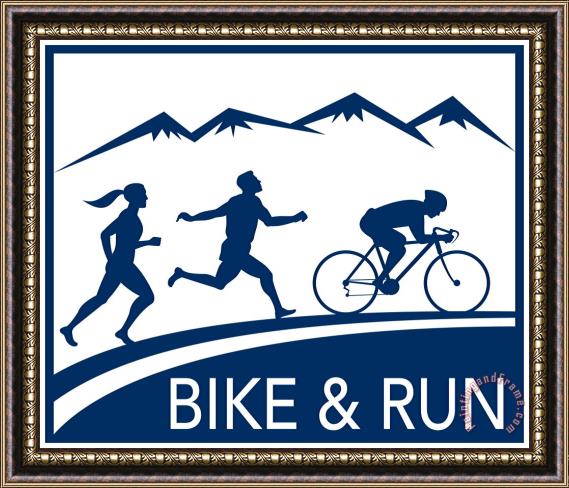 Collection 10 Bike Cycle Run Race Framed Painting