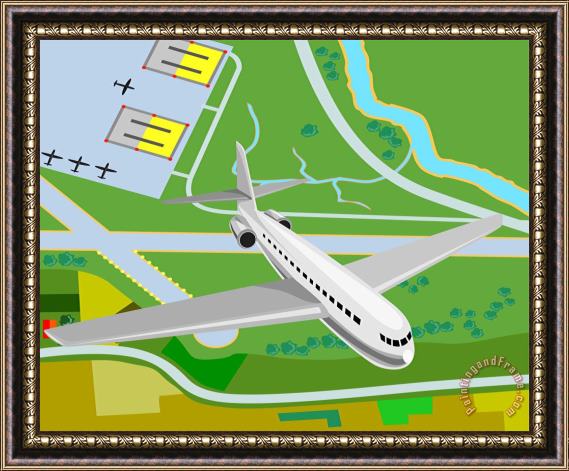 Collection 10 Commercial Jet Plane Framed Painting