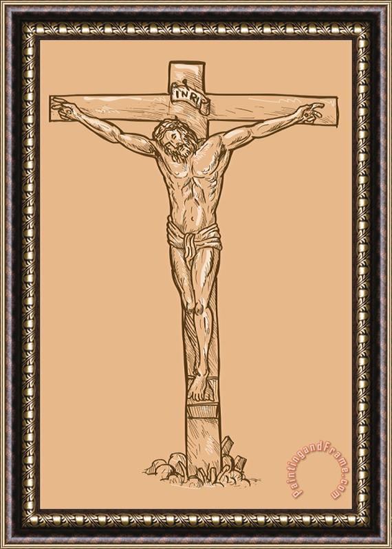 Collection 10 esus Christ hanging on the cross Framed Painting