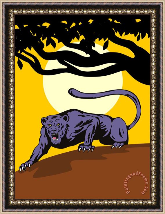 Collection 10 Jaguar Prowling Framed Painting
