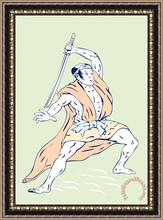 Collection 10 Japanese Samurai Framed Painting