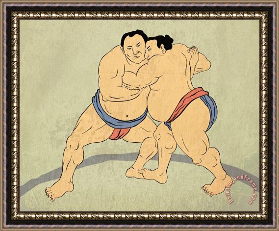 Collection 10 Japanese sumo wrestler Framed Painting