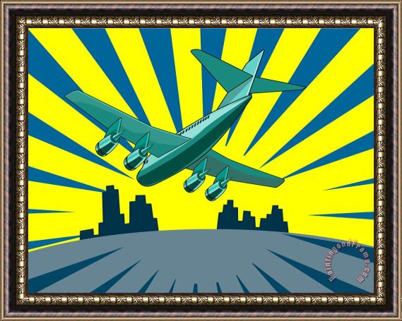 Collection 10 Jumbo Jet Plane Retro Framed Painting