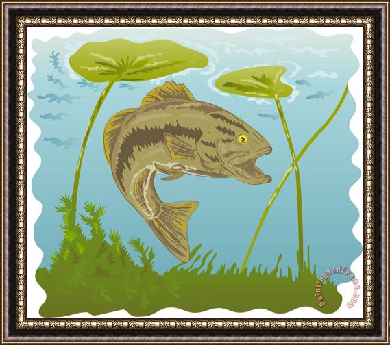 Collection 10 Largemouth Bass Jumping Framed Print