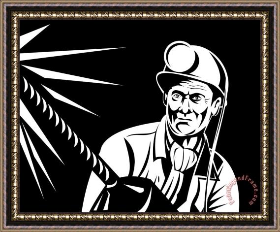 Collection 10 Miner Portrait Front Framed Painting
