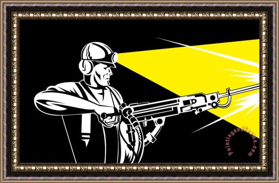 Collection 10 Miner With Jack Leg Drill Framed Painting