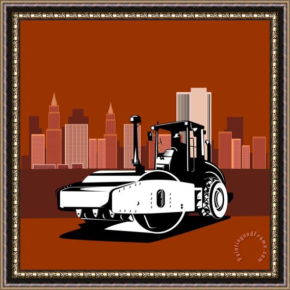 Collection 10 Road Roller Retro Framed Print