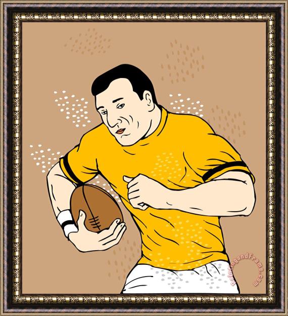 Collection 10 Rugby Player Runningwith The Ball Framed Print
