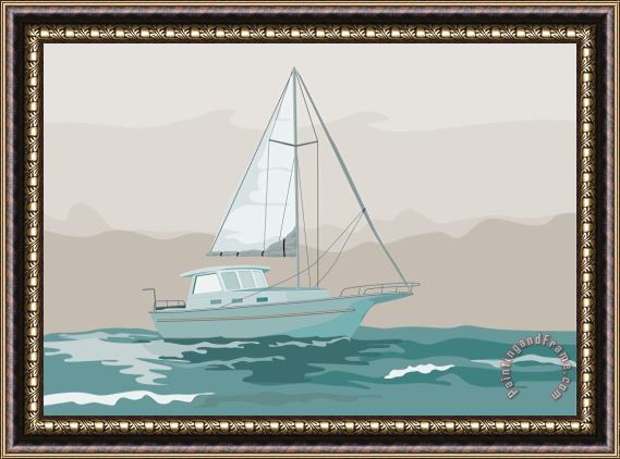 Collection 10 Sailboat Retro Framed Painting