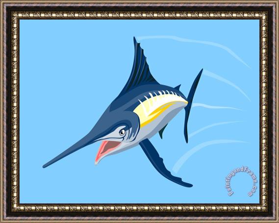 Collection 10 Sailfish Diving Framed Painting