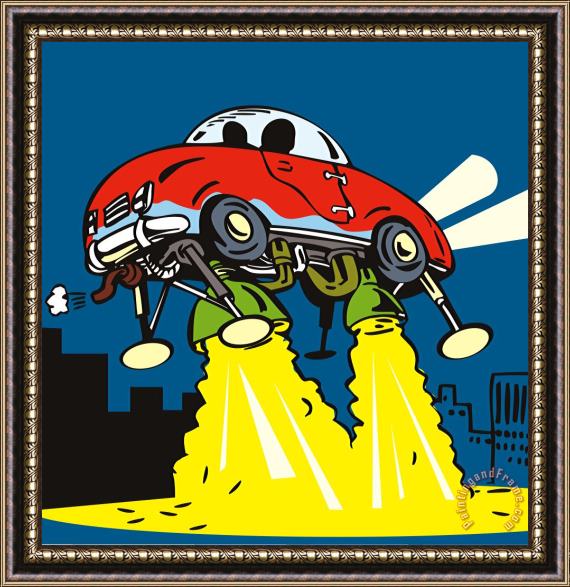 Collection 10 Space car taking off Framed Print