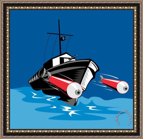 Collection 10 Torpedo Boat Retro Framed Print