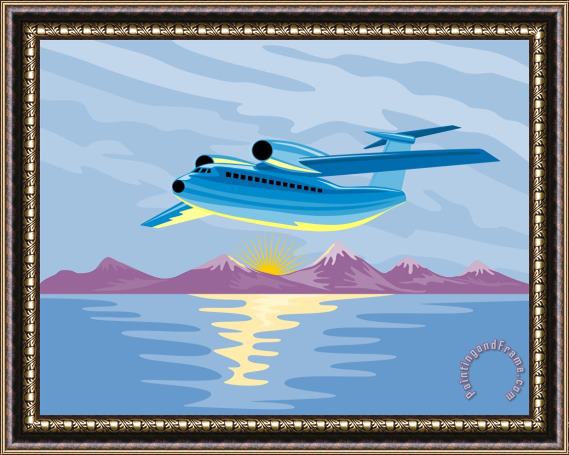 Collection 10 Turbo Jet Plane Retro Framed Painting