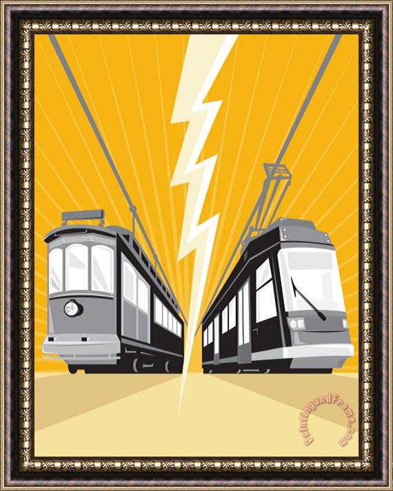 Collection 10 Vintage and Modern Streetcar Tram Train Framed Print