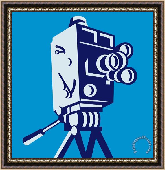 Collection 10 Vintage Film Movie Camera Retro Framed Painting