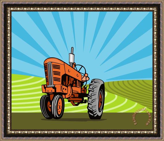Collection 10 Vintage Tractor Retro Framed Print