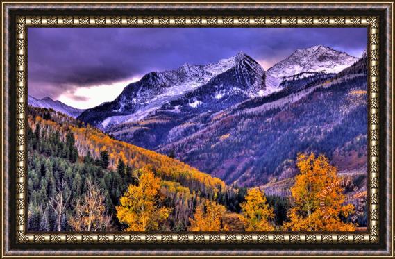 Collection 14 Autumn Snow and Purple Skies Framed Print