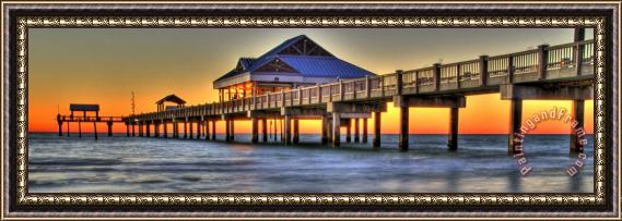Collection 14 Sunset at The Pier Framed Painting