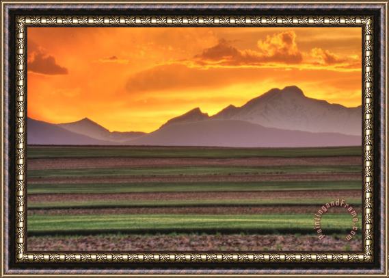 Collection 14 Sunset Over Longs Peak Framed Painting