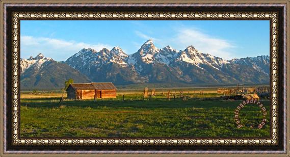 Collection 14 Tetons and Cabin Framed Painting