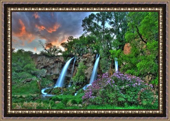 Collection 14 Triple Falls Sunset Framed Print