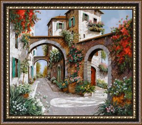 Olive Trees And Poppies Framed Paintings - Tre Archi by Collection 7