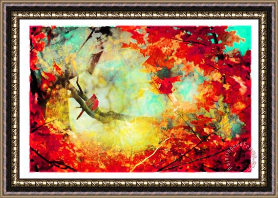 Collection 8 Autumn Cardinal Framed Painting