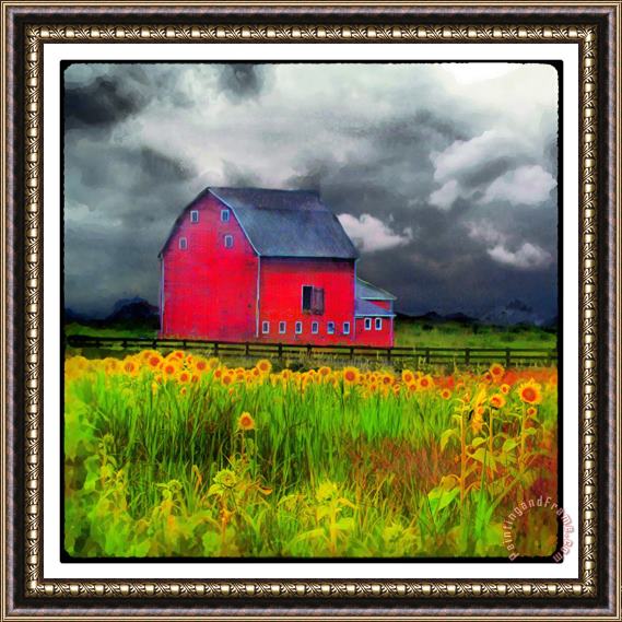 Collection 8 Red barn Framed Painting