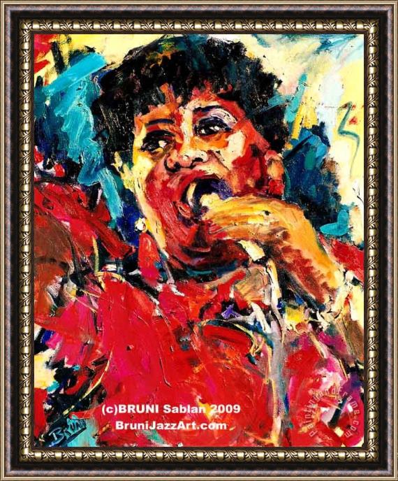 Collection Aretha Franklin Red Dress Framed Painting