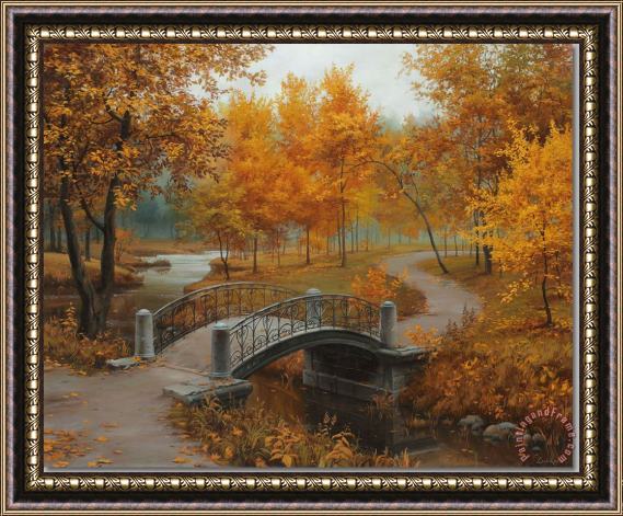 Collection Bridge in Garden 2 Framed Painting