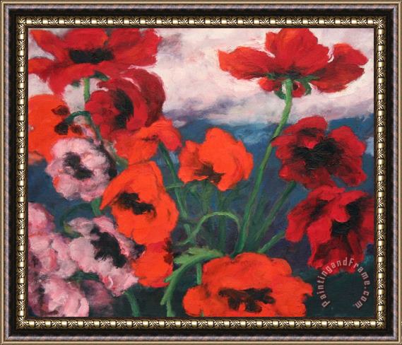 Collection Large Poppies Framed Painting