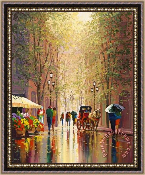 Collection Shimmering Streets Framed Painting