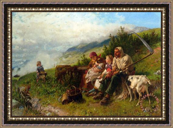 Conrad Grob Travelers at Rest Framed Painting