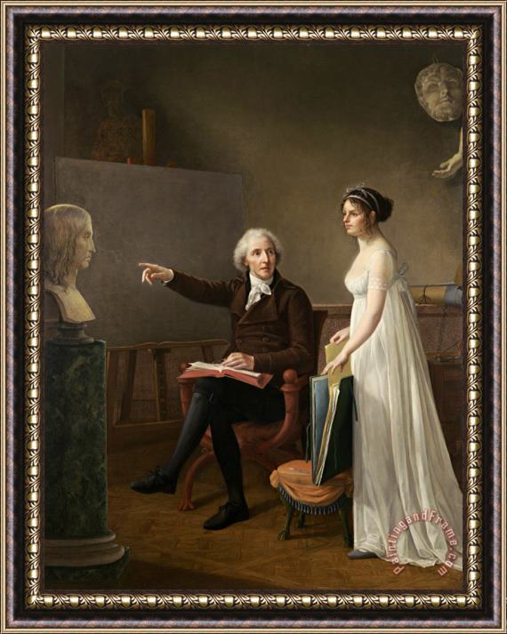 Constance Mayer Self Portrait with The Artist's Father Framed Painting