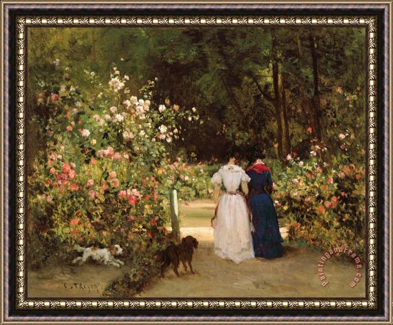 Constant-Emile Troyon Promenade Framed Painting