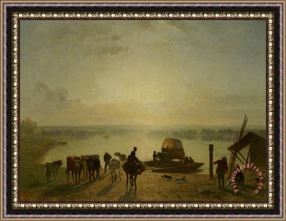 Constant Troyon Unloading The Ferry Framed Painting