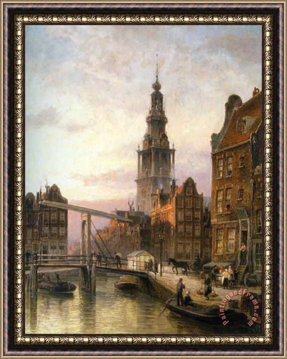 Cornelis Christiaan Dommelshuizen The Zuider Kerk at Dusk, Amsterdam Framed Painting