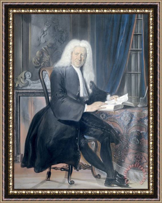 Cornelis Troost Carel Bouman (1673 1747). Tabaksfactor Te Amsterdam En Dichter Framed Painting
