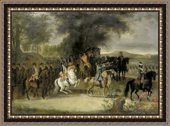 Cornelis Troost Inspection of a Cavalry Regiment, Perhaps by William of Hesse Homburg Framed Print